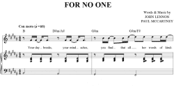 For No One sheet music